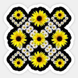 daisies sunflowers blooming daisy blossoms sunflower flower Sticker